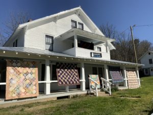 Quilts Displayed on Museum Porch